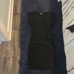 No Boundaries Black Sheath Midi Dress Crew Neck